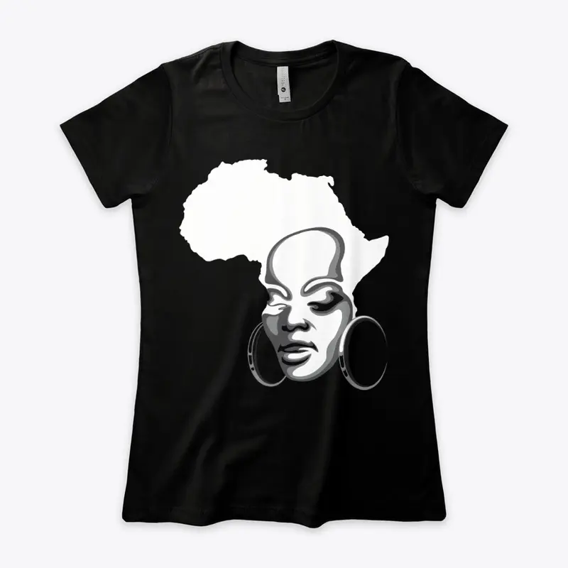 Africa Chick Black Tee